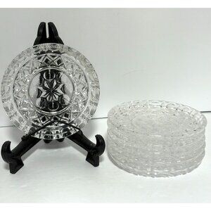 Vintage ECHT BLEIKRISTALL Lead Crystal Coaster SET OF 6 w/Box West Germany